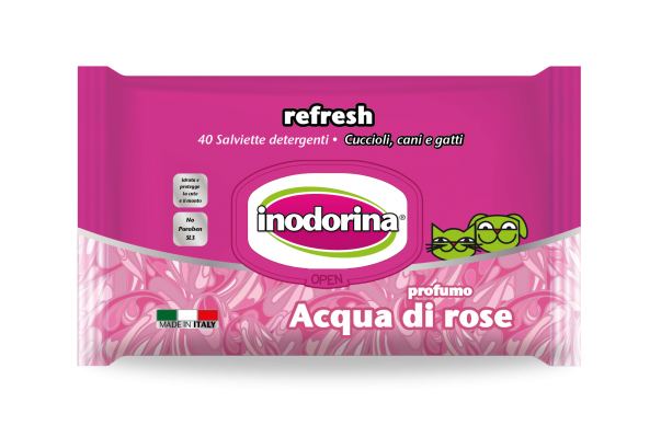 Inodorina refresh -vlažne maramice Miris ružine vode